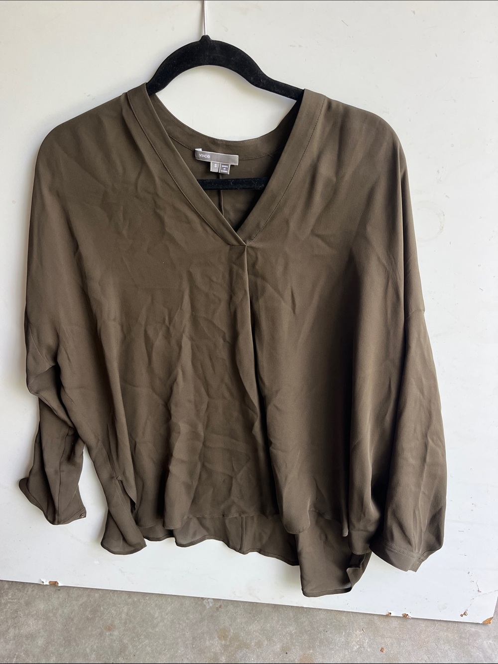 Vince brown  V-Neck Long Sleeve Blouse